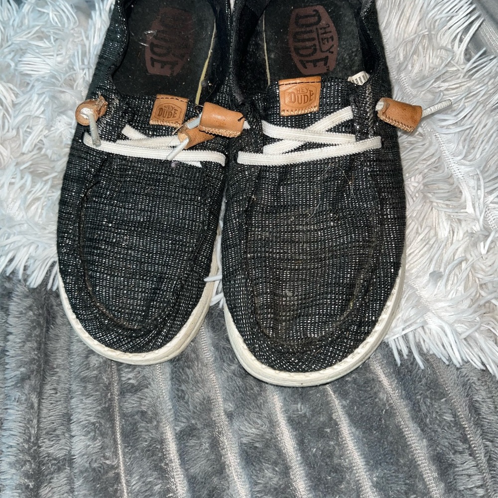 Hey Dude Black and White Flats